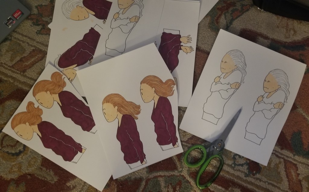 Unfinished animation cutouts