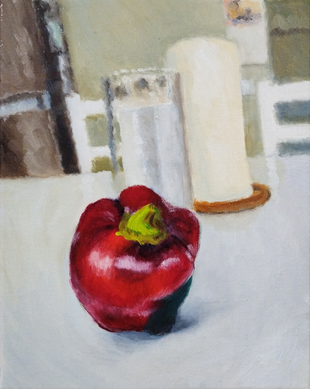 Bell pepper from my mother’s garden (Oil&nbsp;painting)